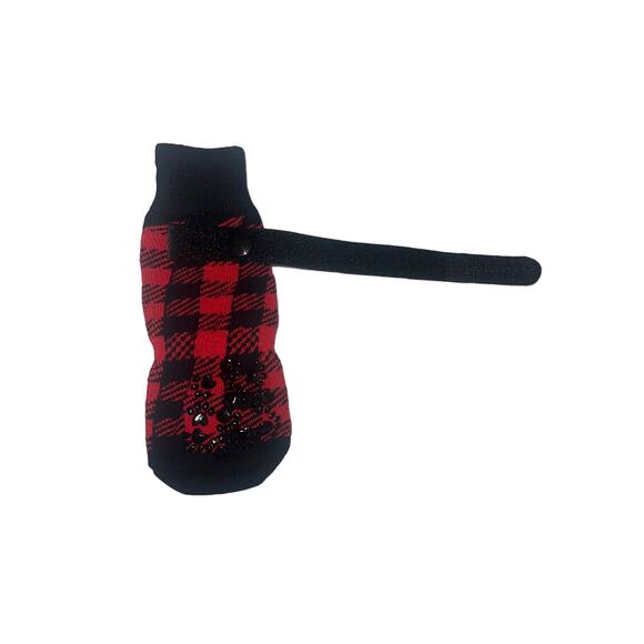 4-Piece Adjustable Non-Slip protective Dog Socks Plaid-Nylon/Cotton - Picture 5 of 8
